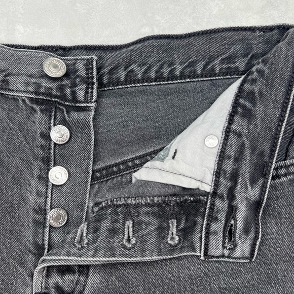 Levi’s 501 Shorts Demin Cutoff Distressed Frayed 90s Raw Hem Faded Black 27 - Picture 6 of 15